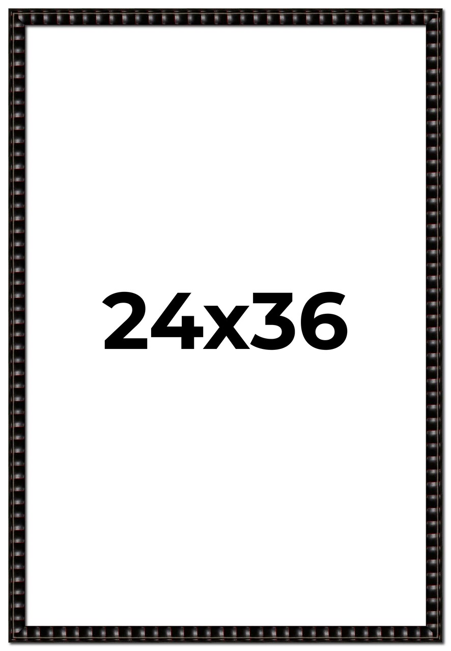24x36 Bamboo Picture Frame with UV-Resistant Acrylic & Acid Free Backing, Available in 4 Finishes - Brown, Black, Gold, and Natural